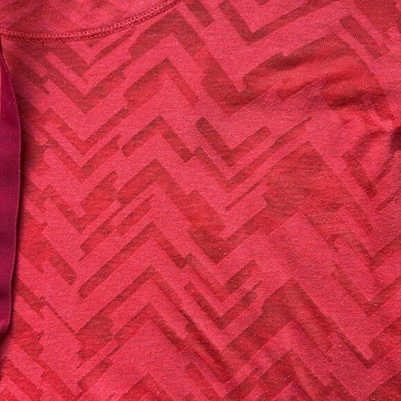 Small Pink Chevron Cowl Neck Active Pullover Top - Picture 4 of 7